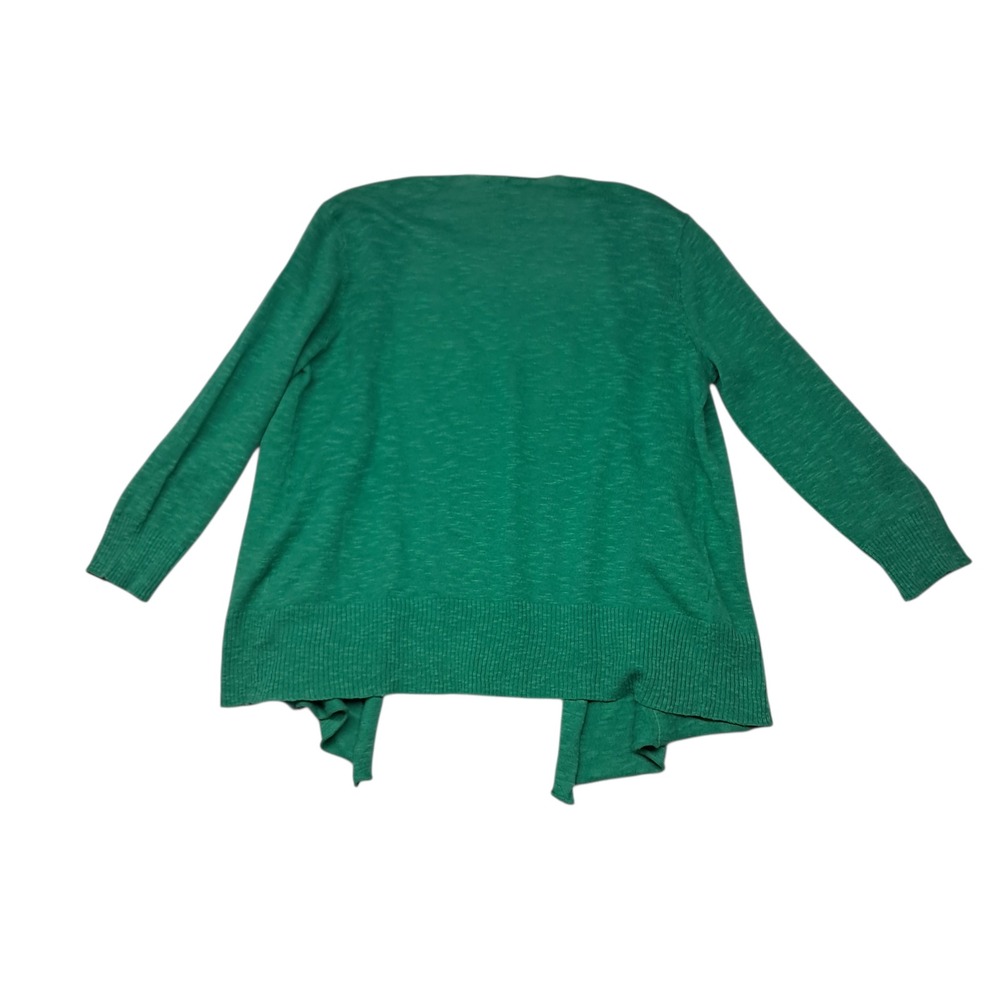 Eileen Fisher Cardigan Womens XS Green Open Front Cotton Linen Pockets Casual - Picture 2 of 9